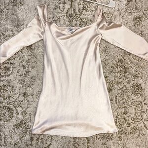 Princess Polly Champagne Off-Shoulder Dress